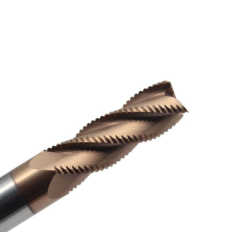 sisona Store 3/8" مطحنة نهاية كربيد خشن - 4 شفرات - قطر شاك 3/8''، الطول الكلي 2-1/2'' - للصلب السبيكي/الصلب المقسى - Image 2